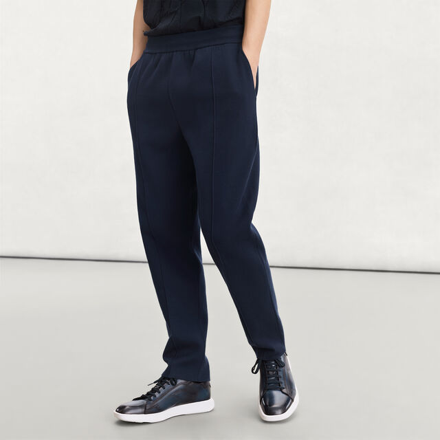 Double Face Knitted Pants, COLD NIGHT BLUE, hi-res 2