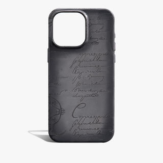 Scritto Leather iPhone 16 Pro Max Case, LIGHT ALUMINIO, hi-res