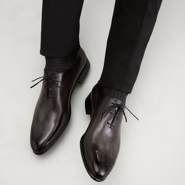 Alessandro Galet Scritto Leather Oxford, NERO GRIGIO, hi-res 2