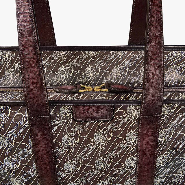 Cabas De Voyage Toile Marbeuf Tote Bag, DARK BROWN + MADURO, hi-res 6