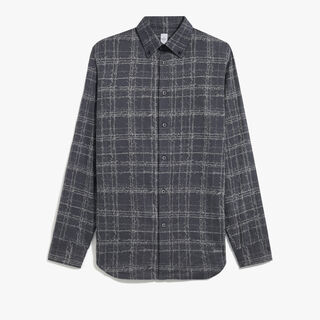 Cotton Scritto Alessandro Buttondown Shirt, INDIGO SCRITTO CHECK, hi-res