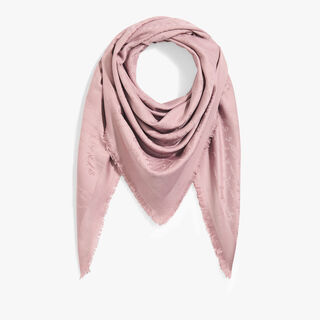 Wool & Silk Scritto Scarf, SMOCKY LILAC, hi-res