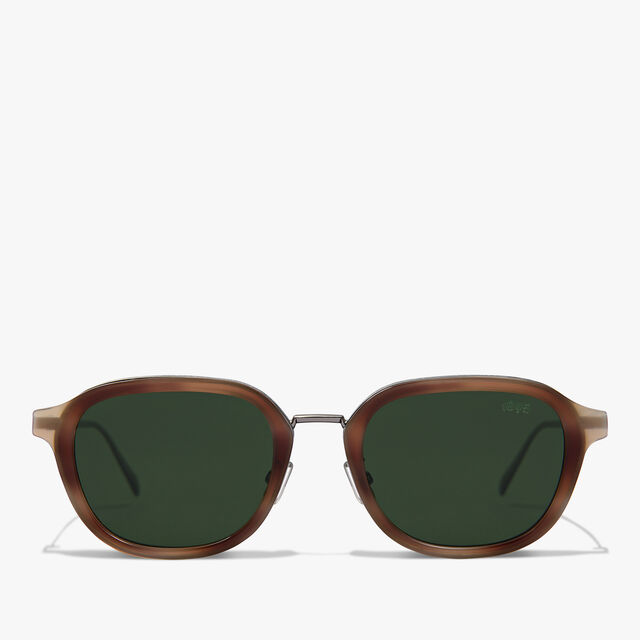 Equinox Metal And Acetate Sunglasses, CACAO + GREEN, hi-res 1