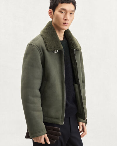 Shearling Blouson, Forest Green, hi-res