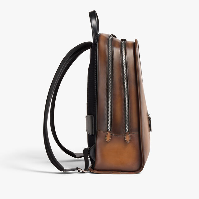 Working Day Scritto Leather Backpack, CACAO INTENSO, hi-res 4