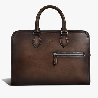 Un Jour Mini Leather Briefcase, SOFT BROWN, hi-res