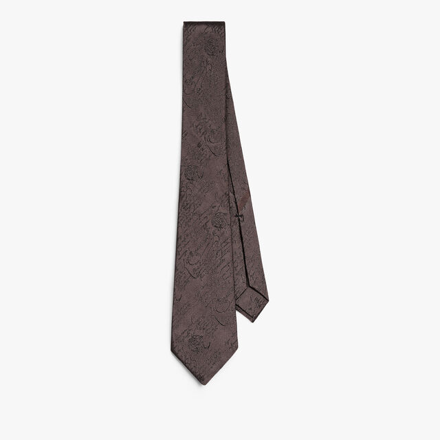 Classic Scritto Tie, SIGNATURE BROWN, hi-res 3