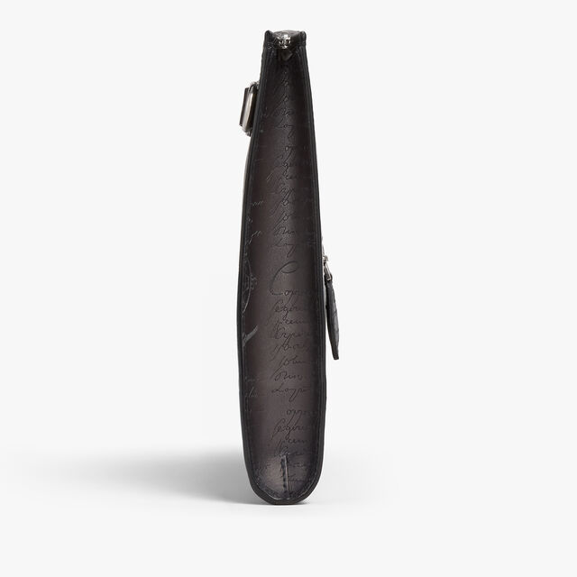 Nino Tgm Scritto Leather Clutch, NERO GRIGIO, hi-res 5