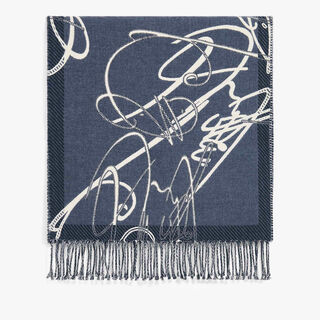 Fair Isle Scritto Scarf, BLUE CHARCOAL, hi-res