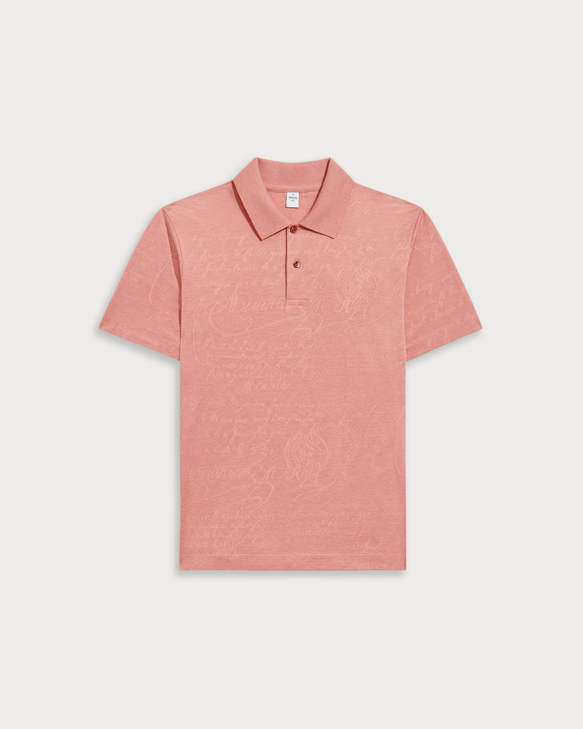 Scritto Pattern Piqué Polo, Heather Pink, hi-res