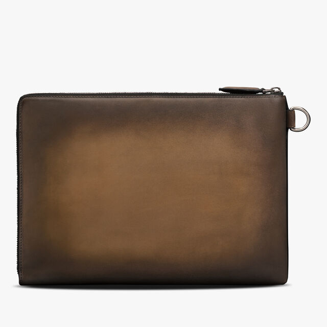 Nino GM Scritto Leather Clutch, OLIVE, hi-res 3