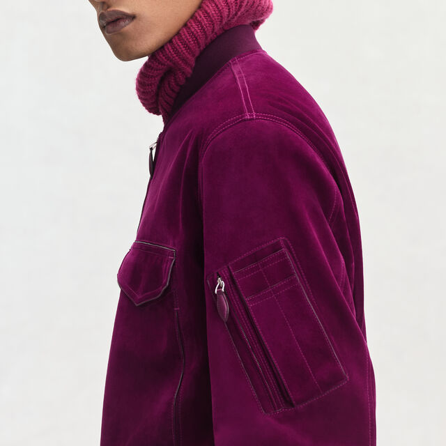 Suede Bomber, PURPLE FUSHIA, hi-res 5