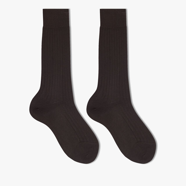 棉短袜, MARRON FONCE, hi-res 1