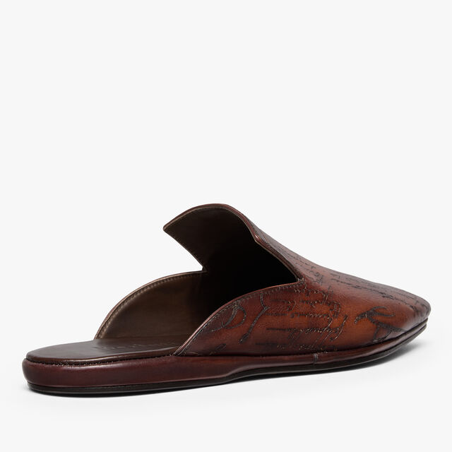 Cyrus Scritto Leather Slipper, TABACCO, hi-res 5