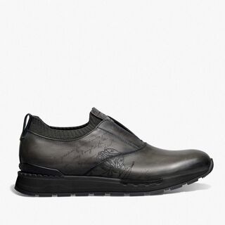 Fast Track Scritto Leather And Knit Slip-On Sneaker, GRAPHITE MOSS, hi-res