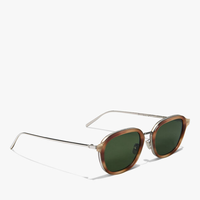 Equinox Metal And Acetate Sunglasses, CACAO + GREEN, hi-res 2