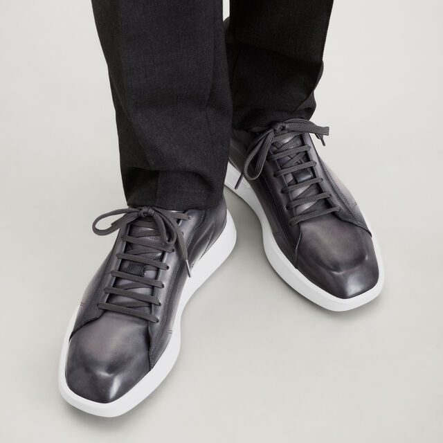 Stellar Scritto Venezia Calf Leather Sneaker, IRON GREY, hi-res 2