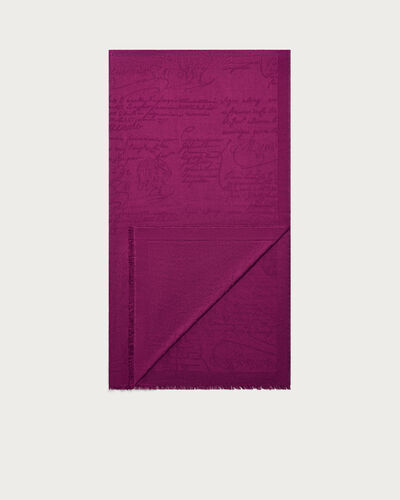 Scritto Pattern Scarf, Purple Fushia, hi-res