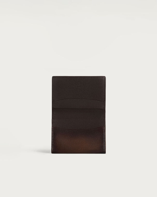 Imbuia Tangram Card Holder, Soft Brown & Midnight Blue, hi-res