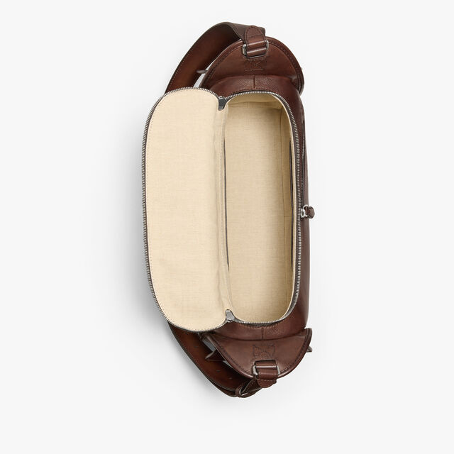 Périple Barrel Bag In Scritto Leather, SOFT BROWN, hi-res 6