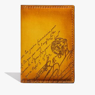 Jagua Scritto Leather Card Holder, MIMOSA, hi-res
