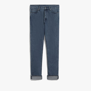 Straight Denim Pants, WASHED BLUE, hi-res
