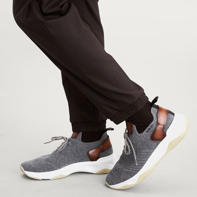 Shadow Cashmere And Lagoon Calf Sneaker, GREY, hi-res 2