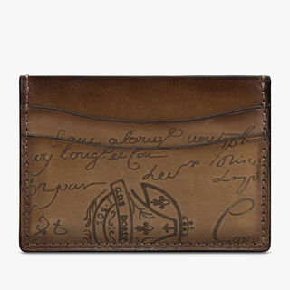 Bambou Scritto Leather Card Holder, DUNA, hi-res