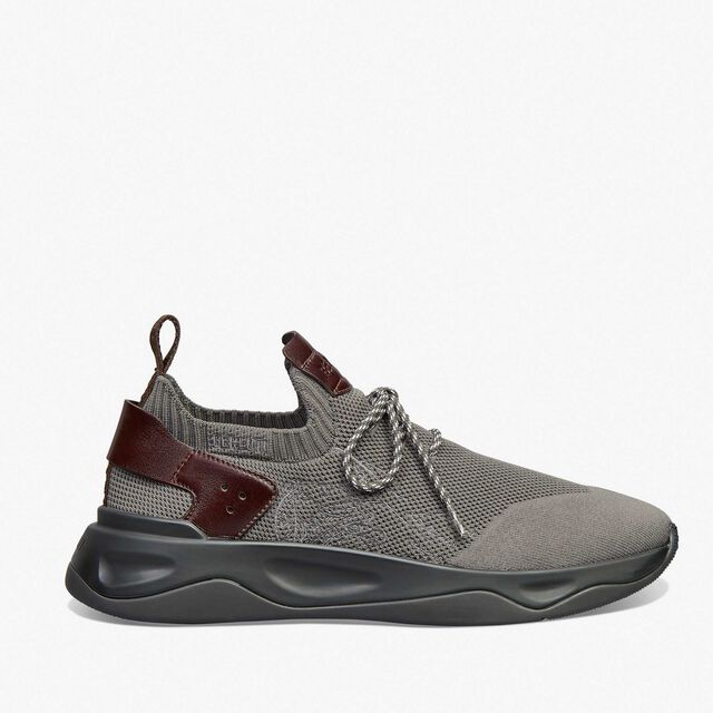 Shadow Knit And Leather Sneaker, GREY, hi-res 1