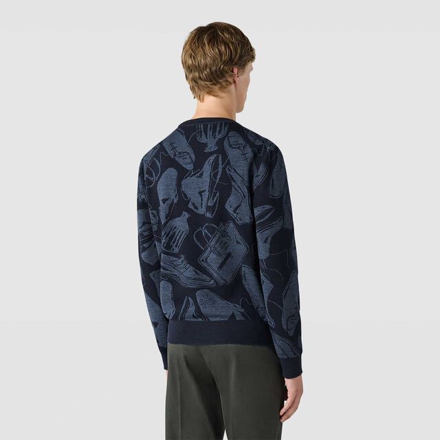 Jacquard Wool Crewneck, COLD NIGHT BLUE, hi-res 3