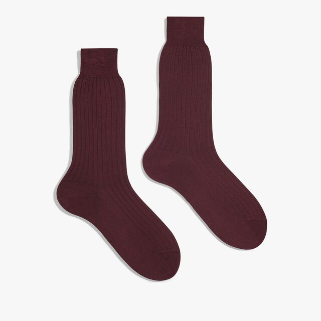 Cotton Ribbed Socks, ST EMILION, hi-res 2