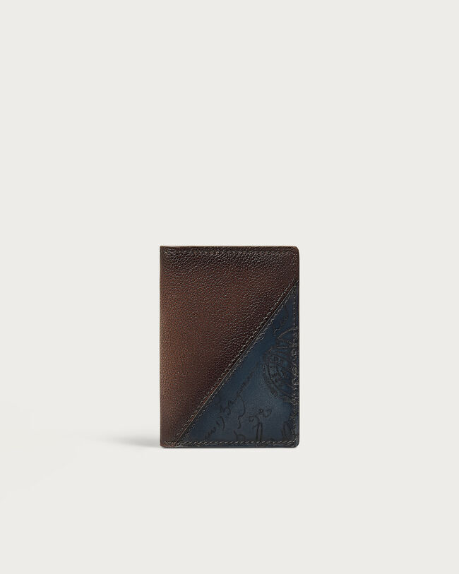 Jagua Tangram Card Holder, Soft Brown & Midnight Blue, hi-res