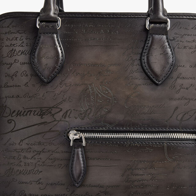 Premier Jour Scritto Leather Backpack, NERO GRIGIO, hi-res 8