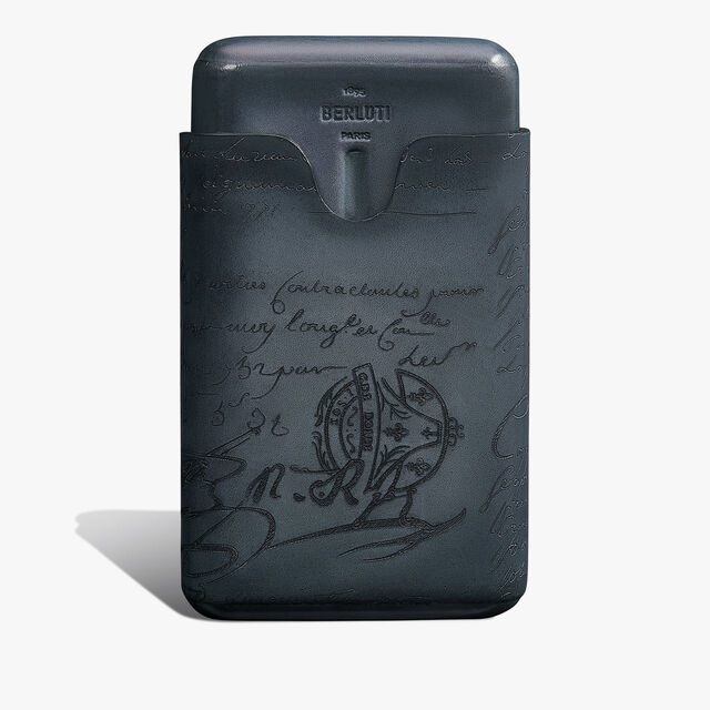 Cigar Case 4 Scritto Leather, BLU MINERALE, hi-res 1