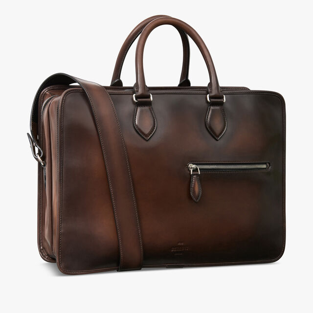Deux Jours Leather Briefcase, CACAO INTENSO, hi-res 2