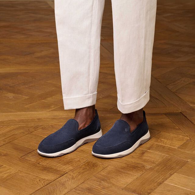 Echappée Suede Calf Loafer, BLU, hi-res 2