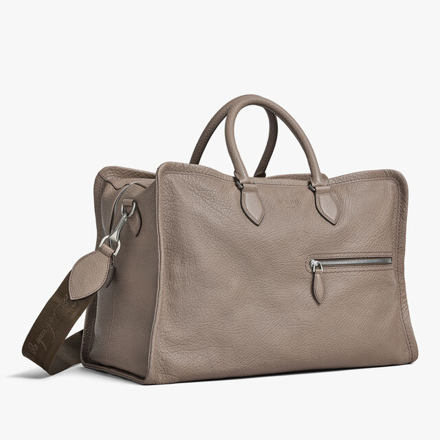 Overnight Leather Travel bag, TAUPE, hi-res 4