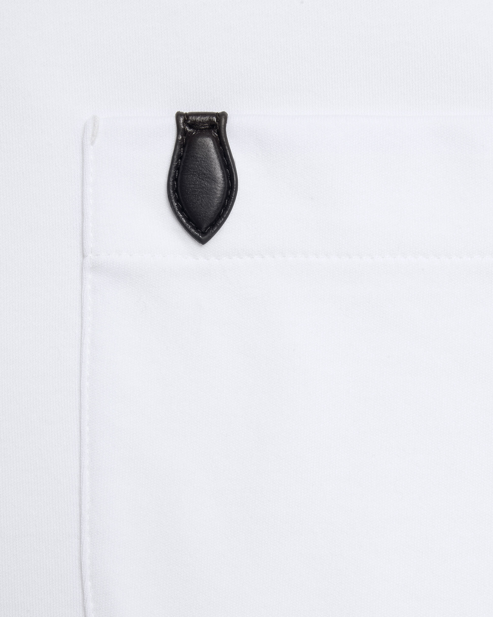Pocket T-shirt with Leather Detail, Blanc Optique, hi-res