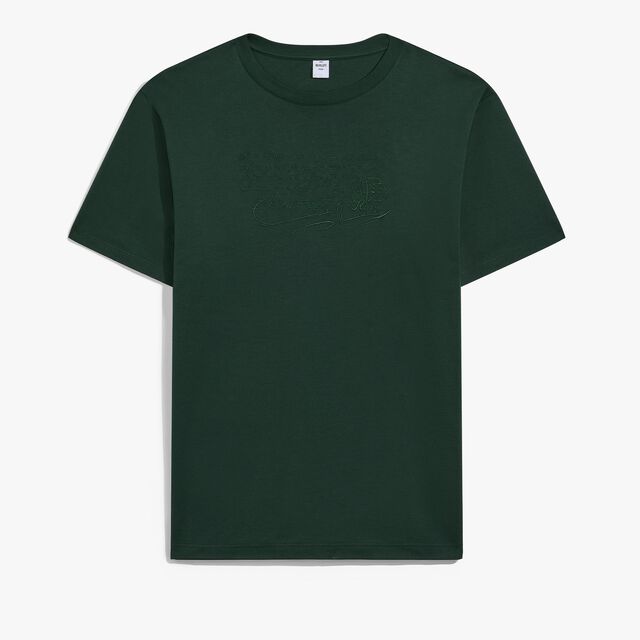 刺绣Scritto图纹T恤衫, DEEP GREEN, hi-res 1