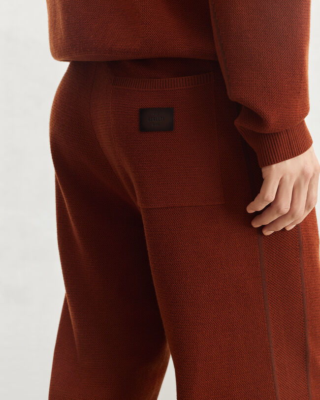 Shadow Jogpants with Leather Detail, Rust, hi-res