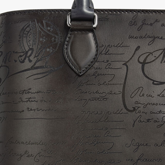 Toujours Xs Scritto Leather Tote Bag, NERO GRIGIO, hi-res 7