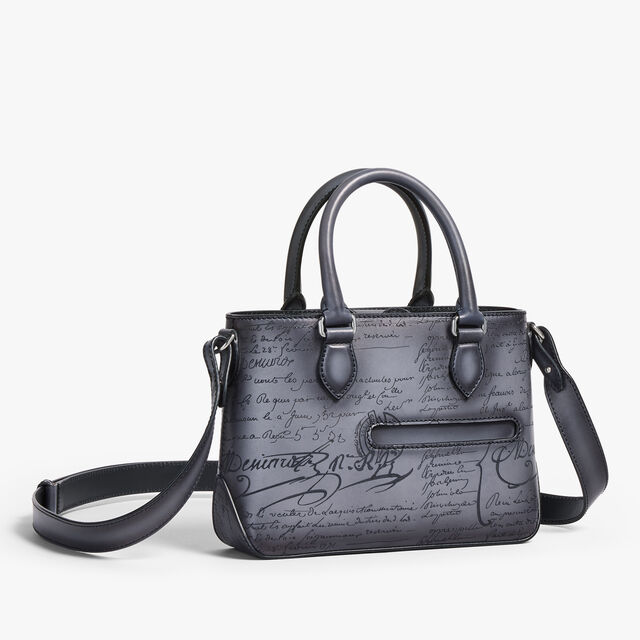 Toujours Gulliver Scritto Leather Messenger, LIGHT ALUMINIO, hi-res 5