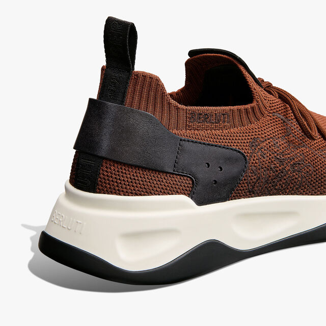 Shadow Scritto Knit And Lagoon Calf Sneaker, GRADIANT RUST, hi-res 4