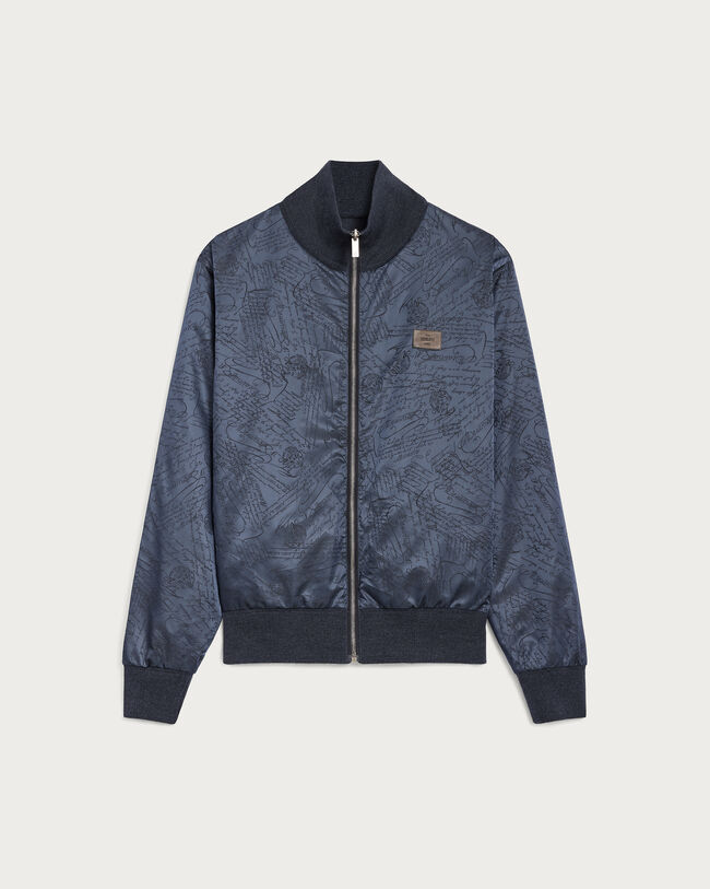 Reversible Blouson with Leather Detail, Purple Cloud, hi-res