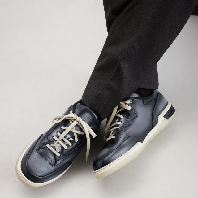 Playoff Scritto Venezia Calf Leather Sneaker, NERO SFUMATO, hi-res 2