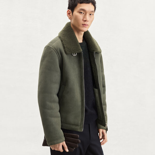 Shearling Blouson, FOREST GREEN, hi-res 2