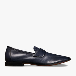 Lorenzo Rimini袋鼠皮乐福鞋, NAVY BLUE, hi-res