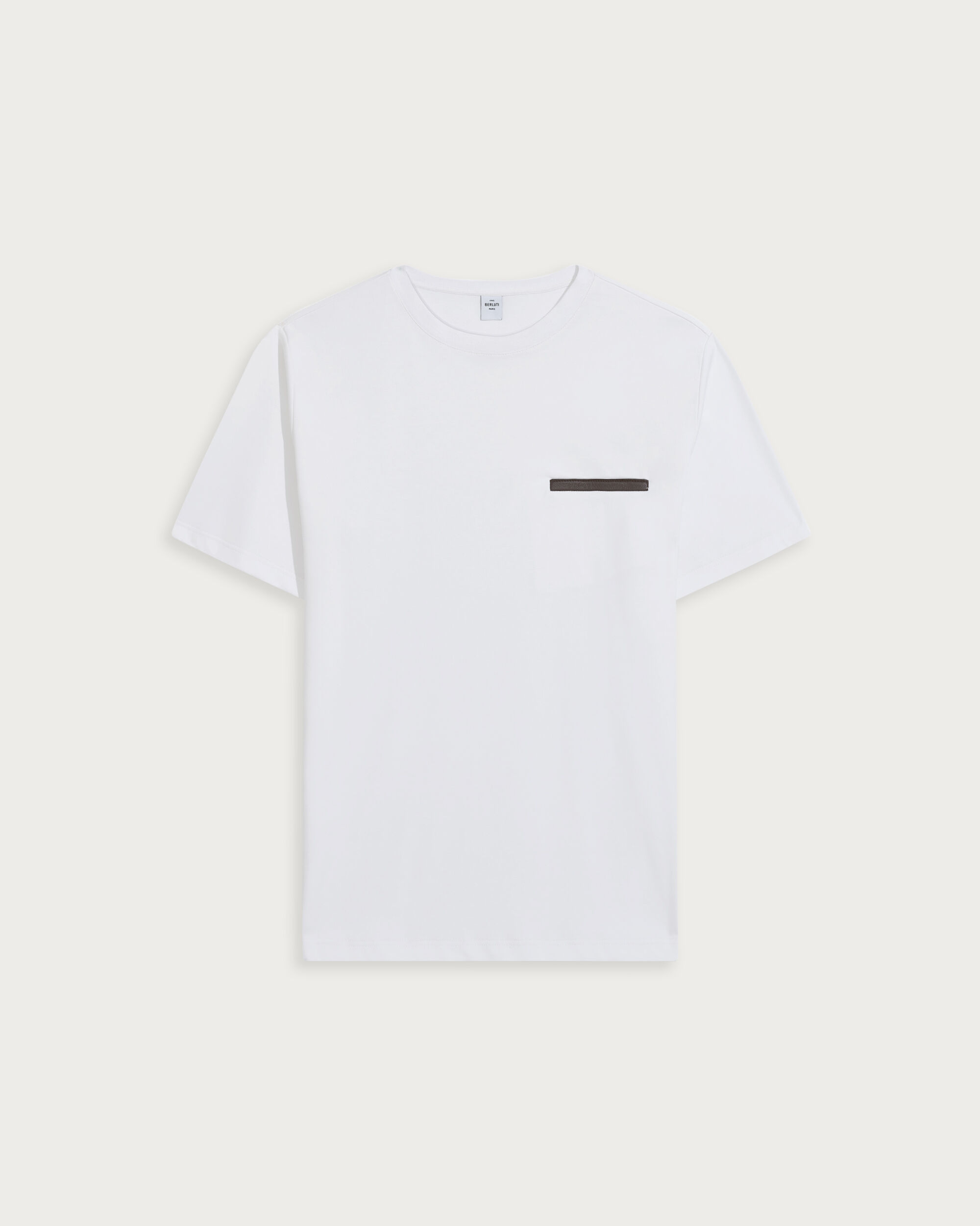 Leather Tab Pocket T-shirt, Blanc Optique, hi-res