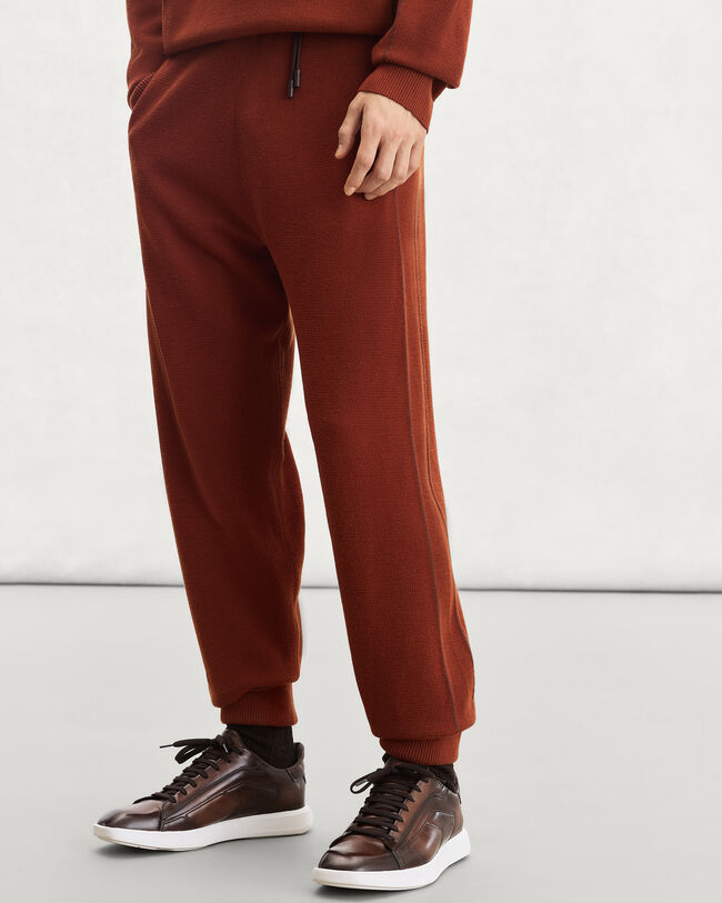 Shadow Jogpants with Leather Detail, Rust, hi-res