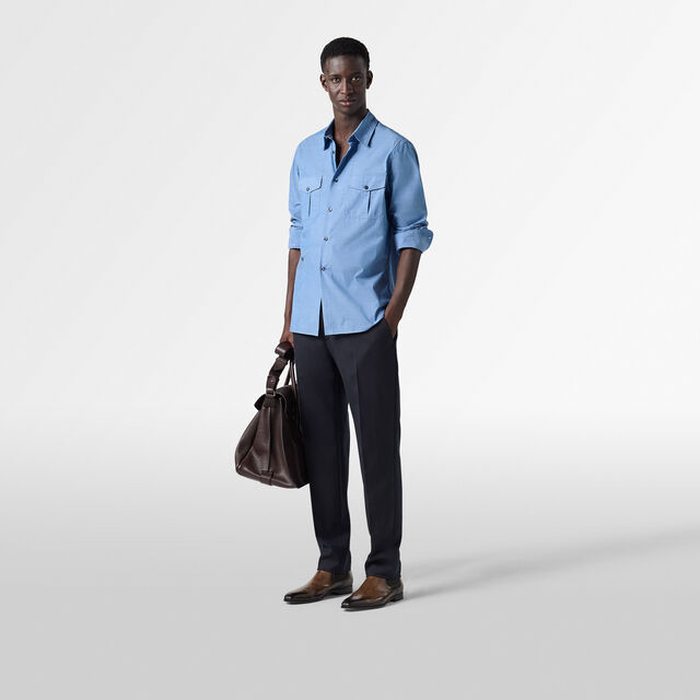 Military Linen Shirt, PASTEL CHAMBRAY, hi-res 4